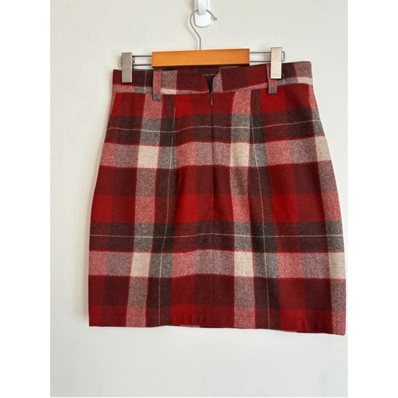Pendleton Plaid 100 Wool Mini Skirt Womens Size S Red Heritage Print - Picture 4 of 12